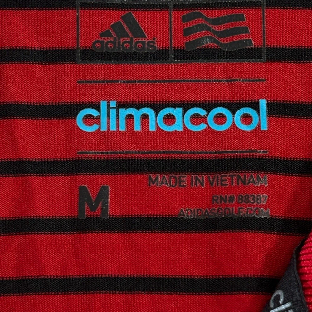 Adidas Men's Climacool Red Striped Short Sleeve Golf Polo Shirt  Sz M‎